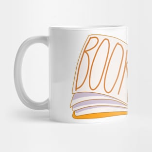 Bookworm orange yellow book for readers Mug